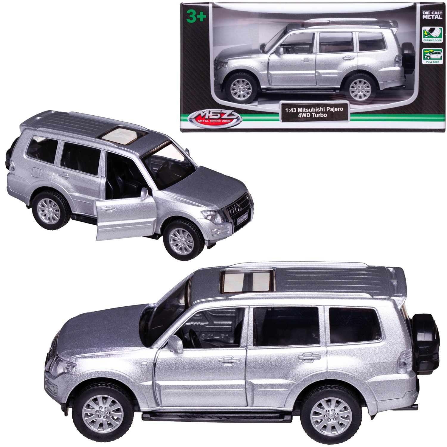 Автомобиль Abtoys Mitsubishi MSZ 1:43 инерционный серебряный WE-15962S - фото 1