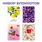 Блокнот Проф-Пресс Pocket artbook MyArt 100х138 мм 80 л 4 шт Лимоны+листья+птица+розы