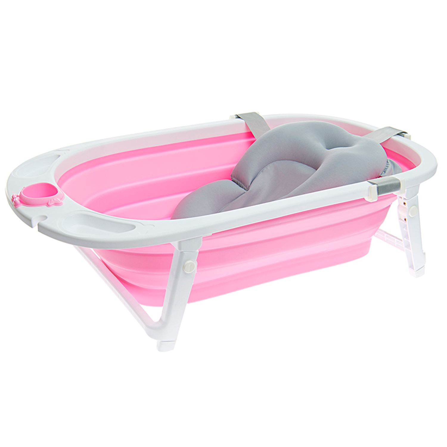 Ванночка Miyoumi для купания новорожденных Baby pink с матрасиком - фото 1