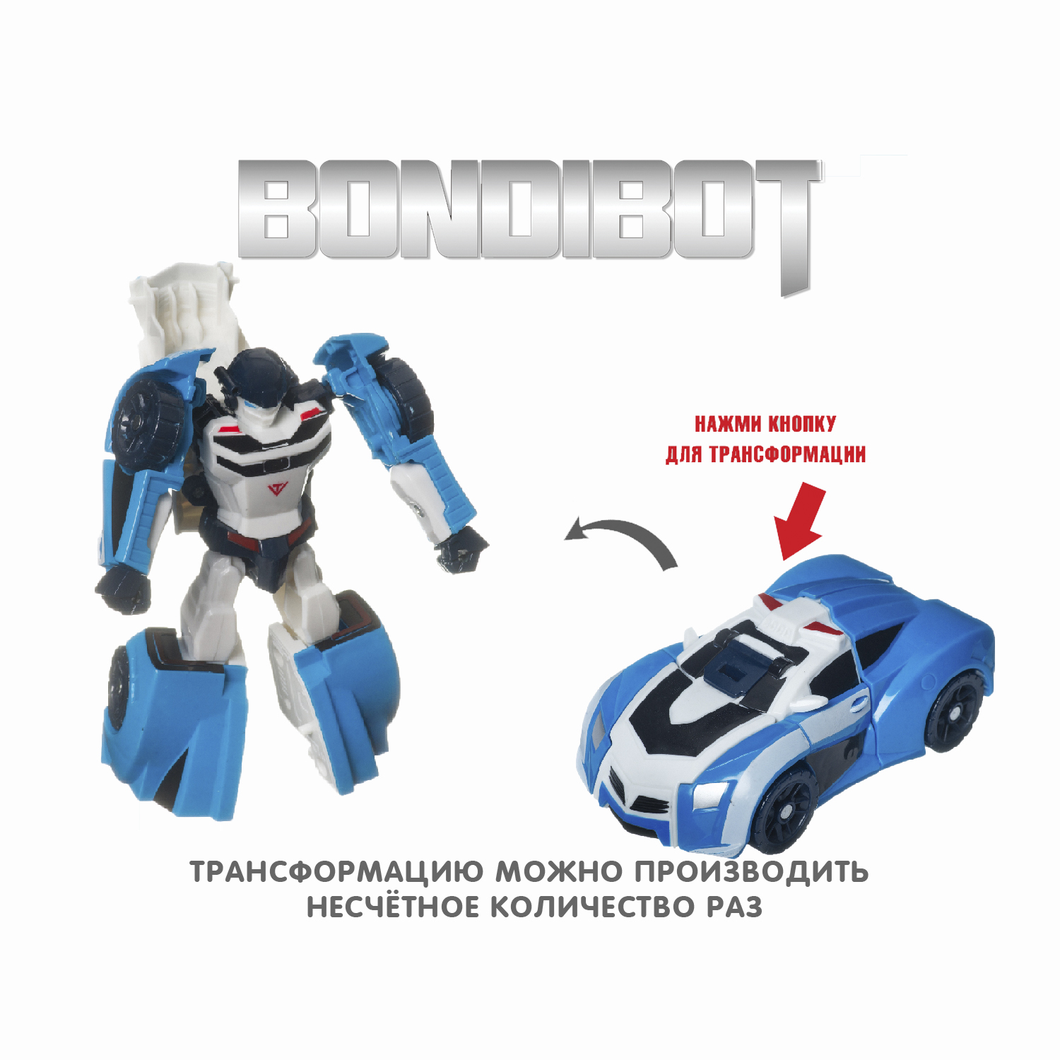 Трансформер Bondibon BONDIBOT 2в1 робот-полицейская машина - фото 8