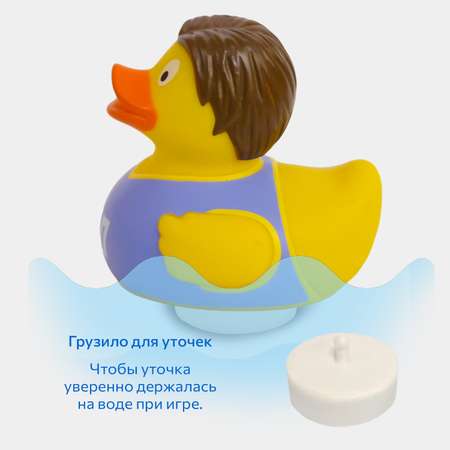 Игрушка для ванны сувенир Funny ducks Баскетболист уточка 1329