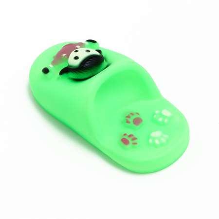 Игрушка Пижон пищащая «Тапок» для собак 10 см зелёная