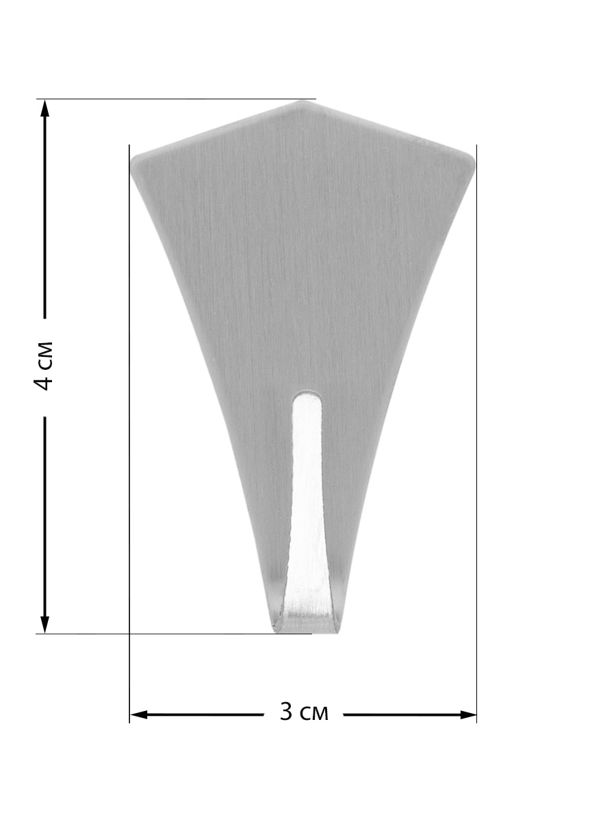 Набор крючков 4 шт DeNASTIA на липучке нержавеющая сталь серый - фото 7