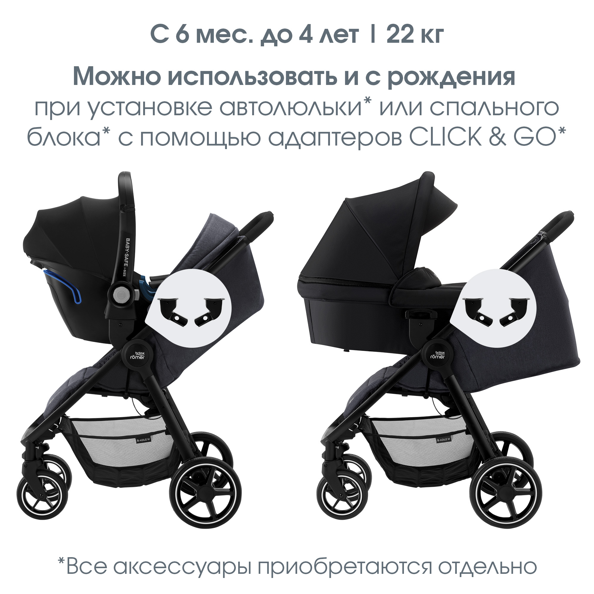 Коляска Britax Roemer B-Agile M Linen beige - фото 6