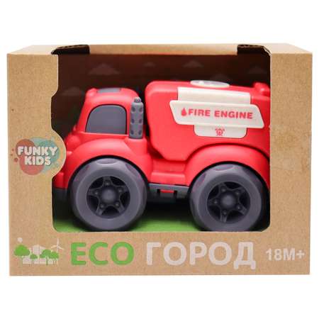 Игрушка Funky Toys Эко-машинка пожарная Красная 10 см FT0278076