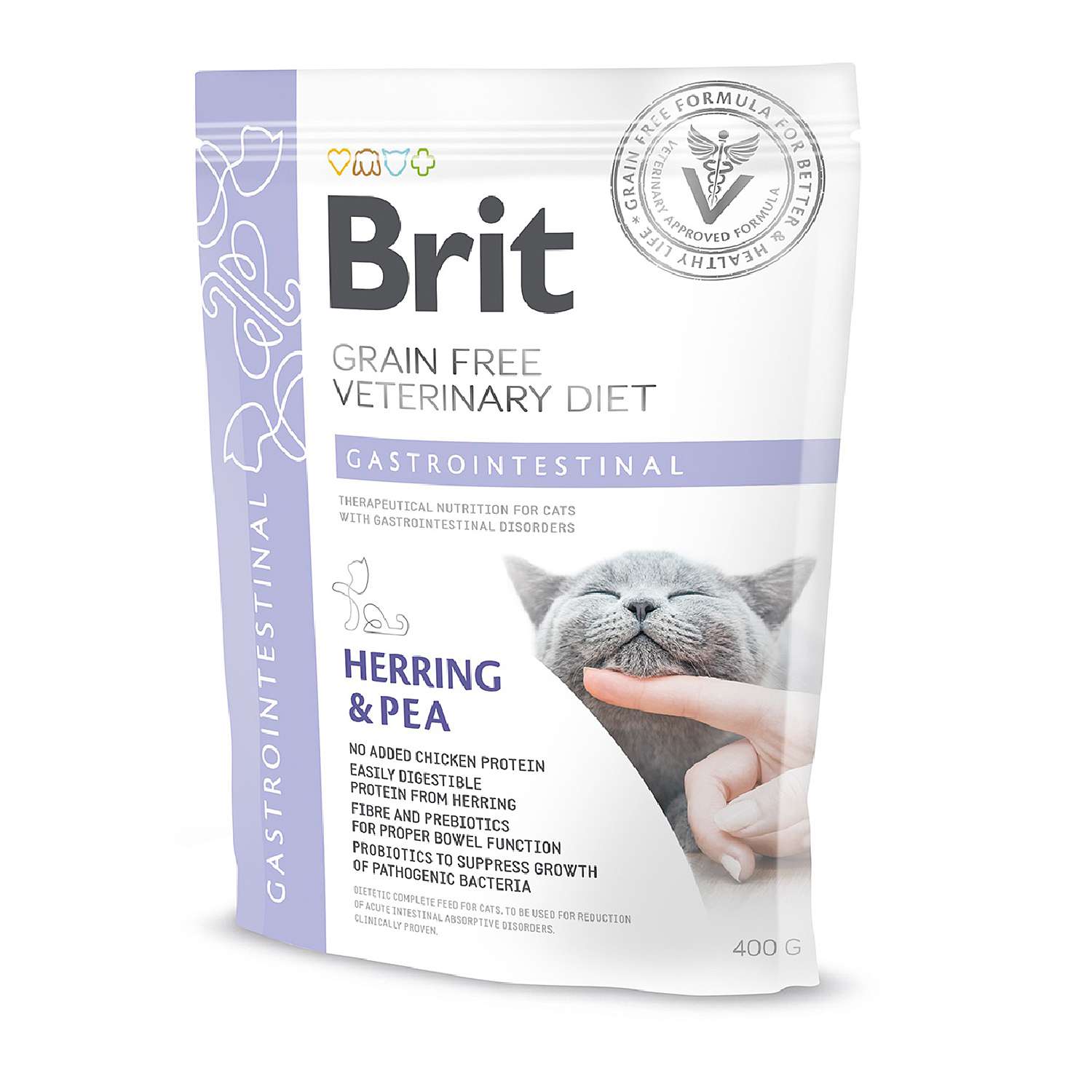 Корм сухой для кошек Brit 400г Veterinary Diet Gastrointestinal беззерновой сельдь - фото 1