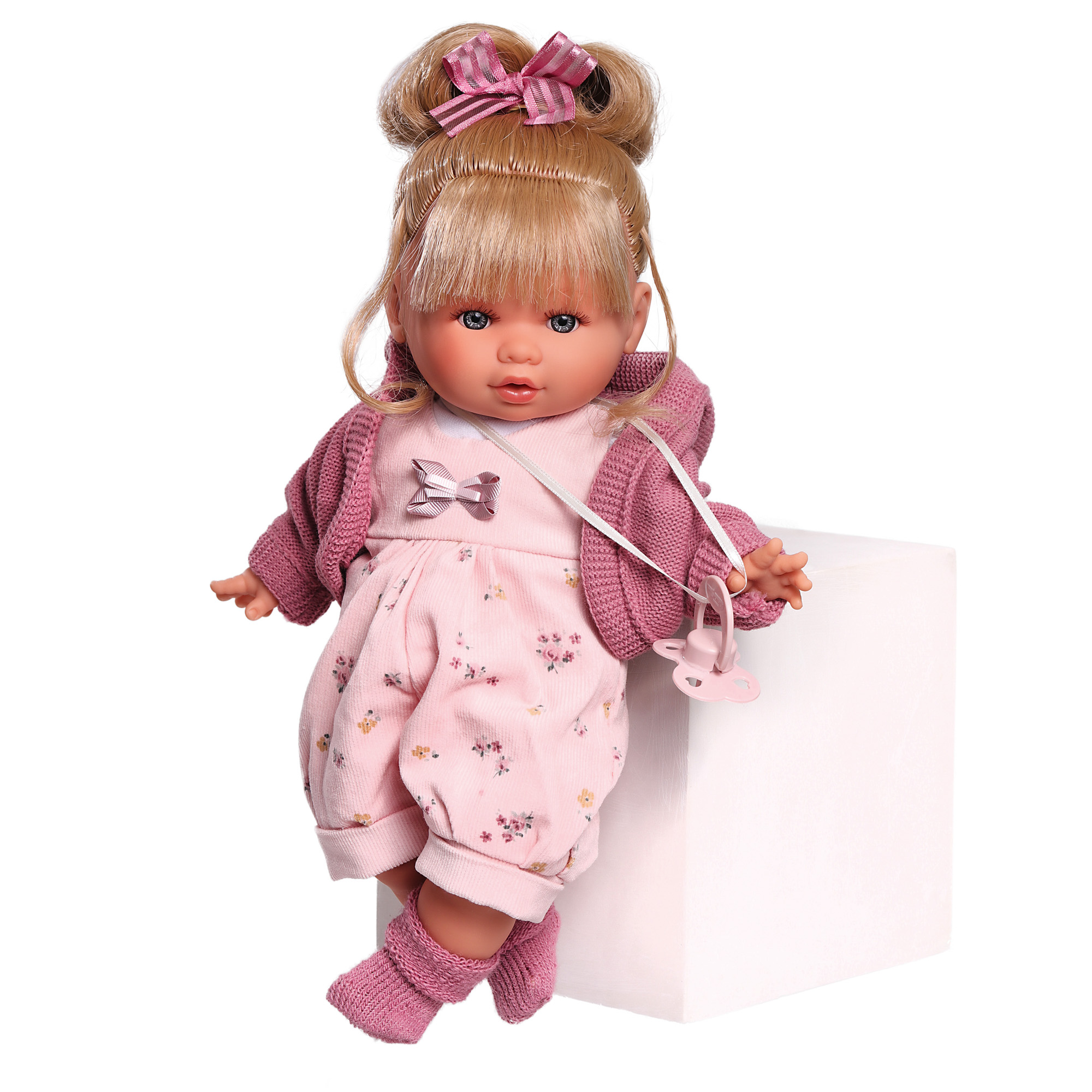 Кукла-пупс Antonio Juan Реборн говорящая Марисела в комбинезоне 30 см плачет мягконабивная 13144-1 13144-1 - фото 1