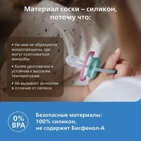 Пустышка Philips Avent силикон от 6 мес. 2 шт.