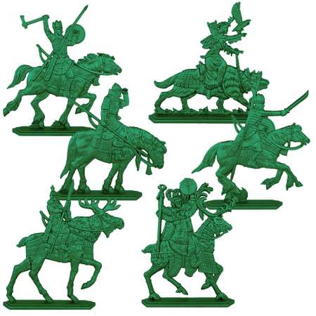 Набор солдатиков Воины и Битвы Князь Асыка и его люди цвет темно зеленый