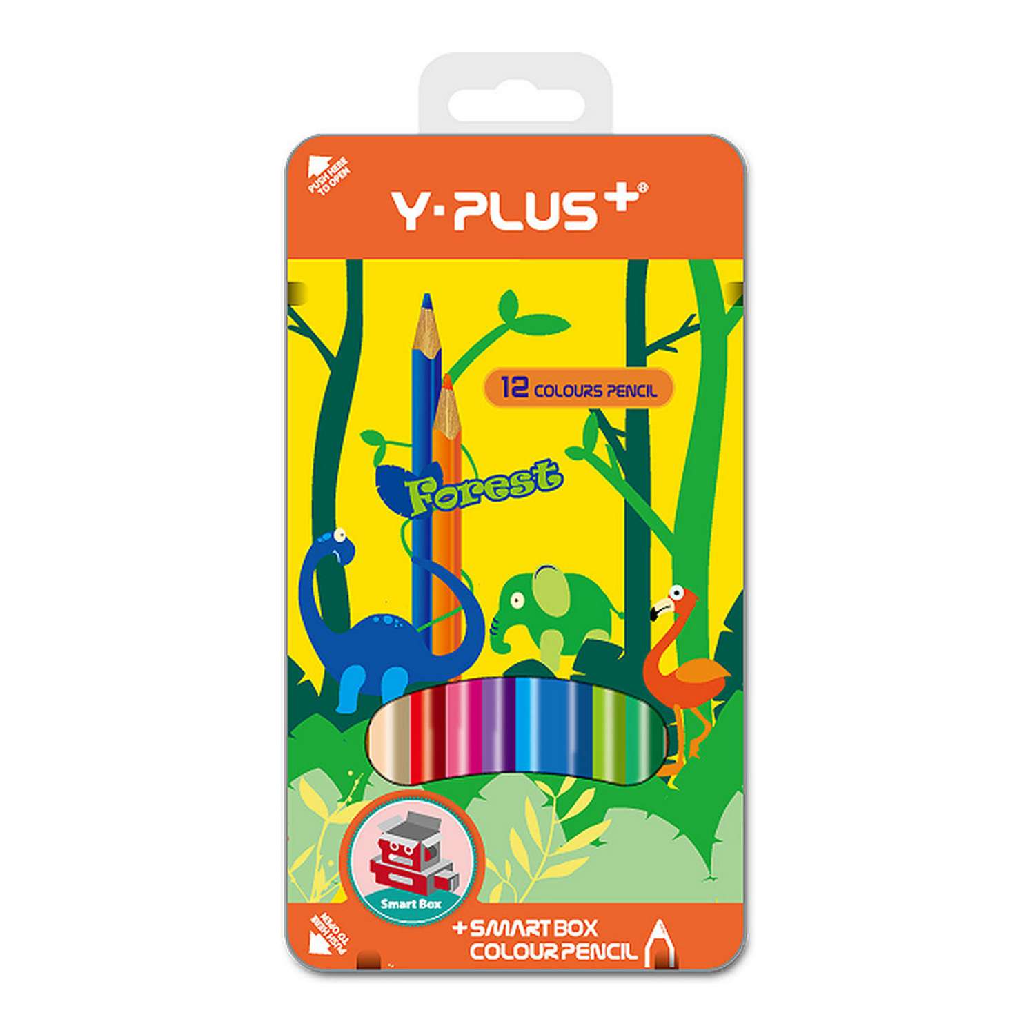 Карандаши цветные Y-plus Forest 12 цветов металлическая коробка DPC1709000000 - фото 1