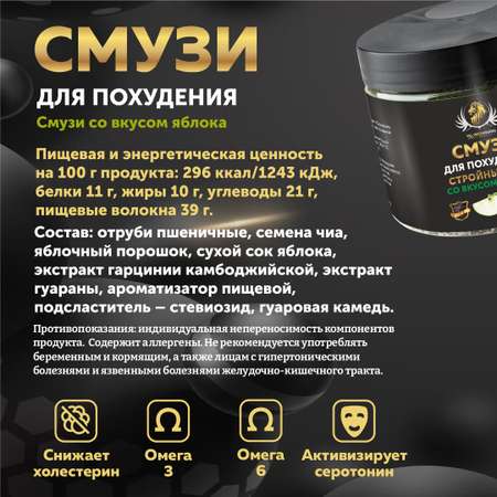 Смузи для похудения яблоко WowMan коктейль Detox