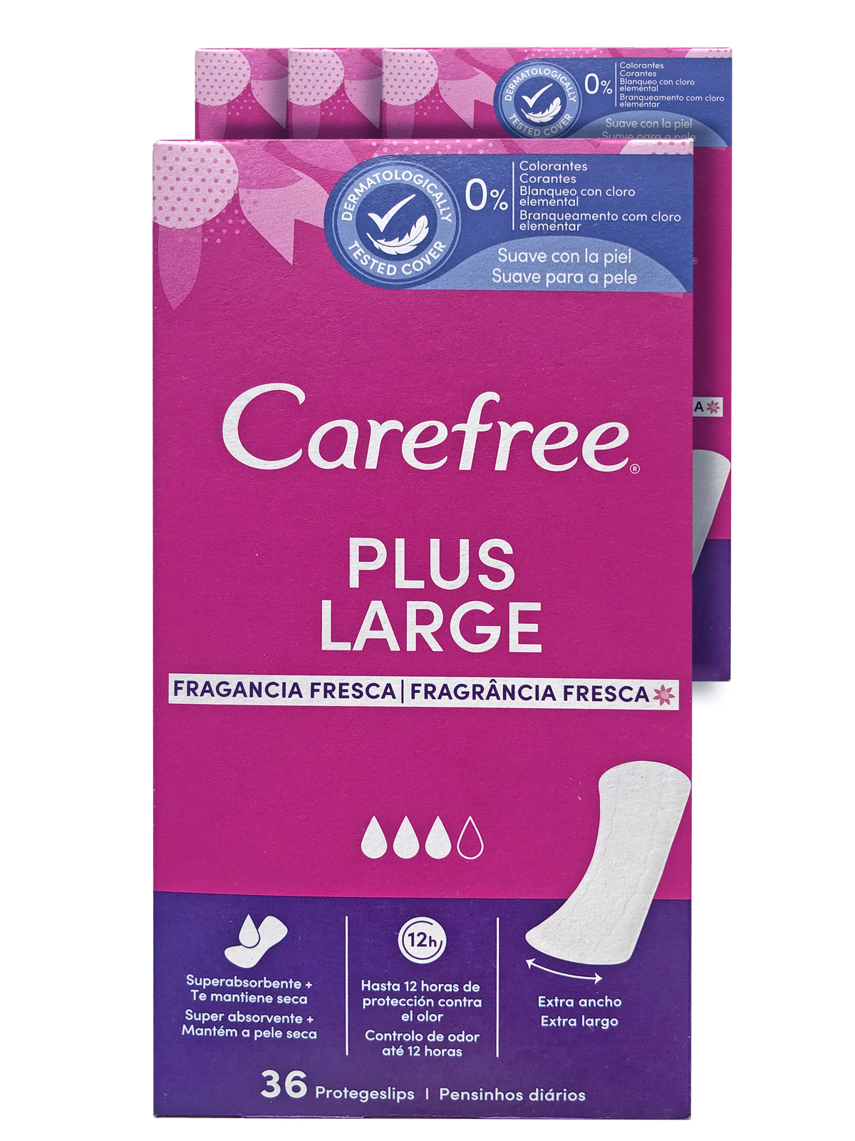 Прокладки гигиенические Carefree ежедневные 36 шт х 4 упаковок Plus large - фото 1