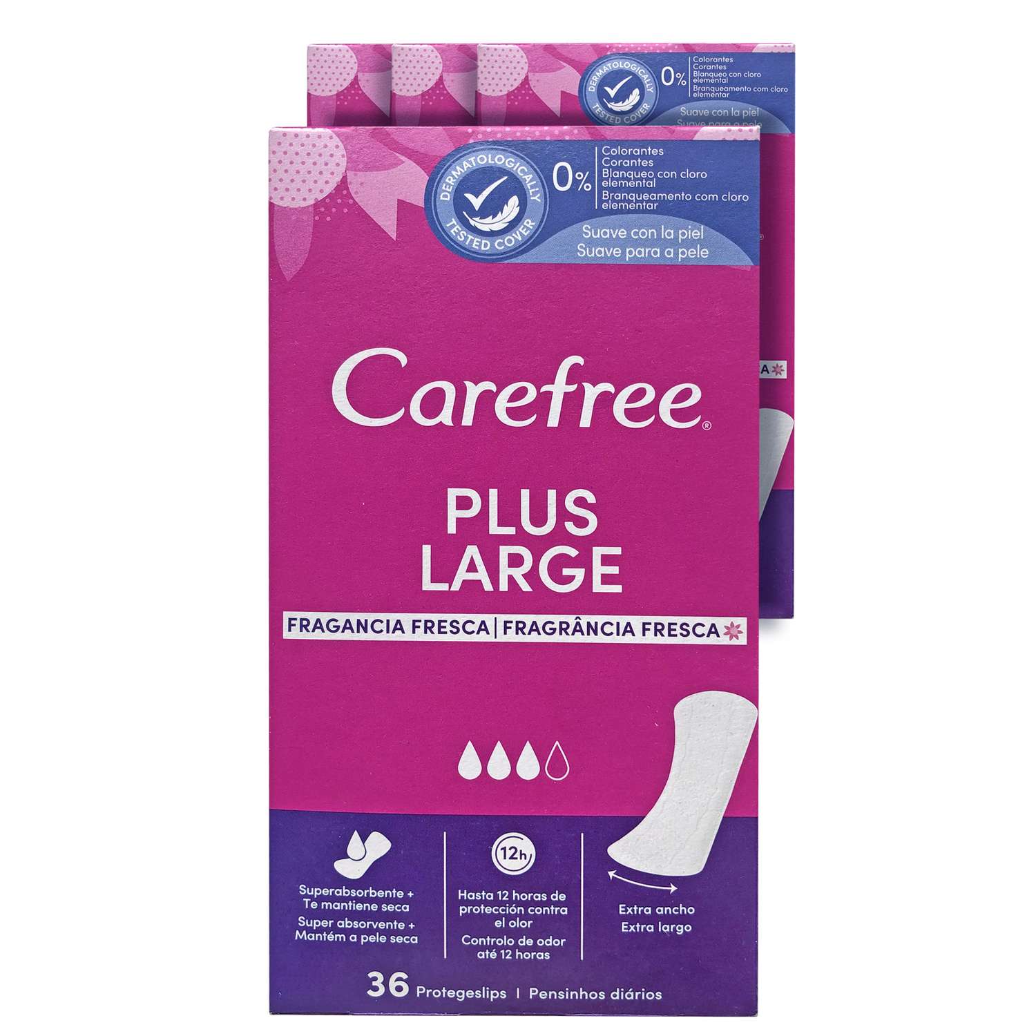 Прокладки гигиенические Carefree ежедневные 36 шт х 4 упаковок Plus large - фото 1