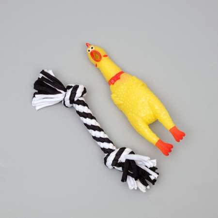 Игровой набор для собак Пушистое счастье «Поиграй со мной!» курица канат