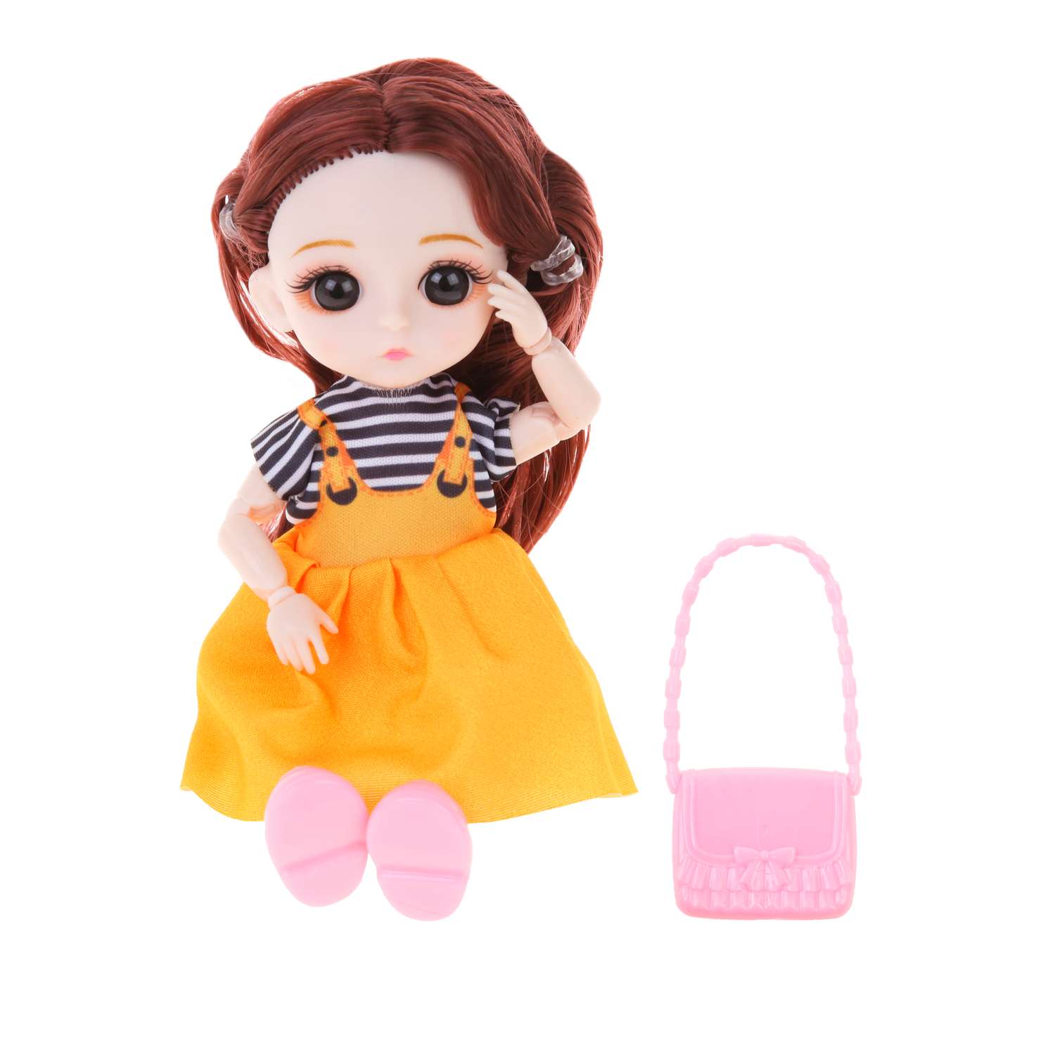 Кукла для девочки Наша Игрушка 15 см с сумочкой шарнирные руки и ноги 802108 - фото 2