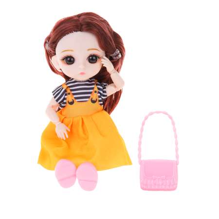 Кукла для девочки Наша Игрушка 15 см с сумочкой шарнирные руки и ноги