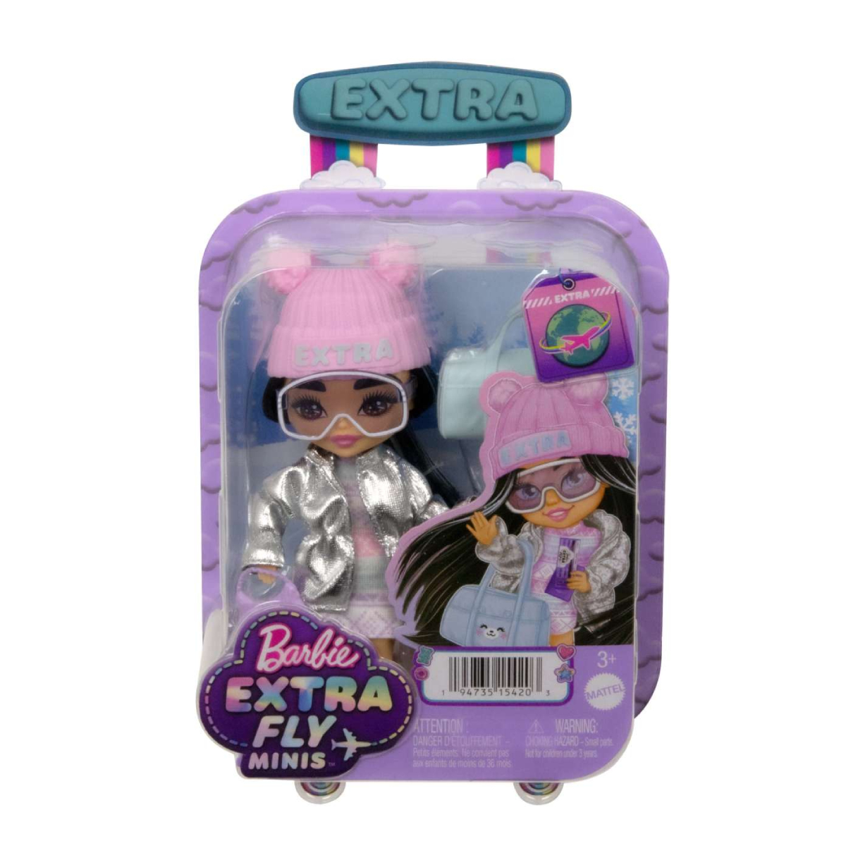 Игровой набор с куклой Barbie Extra Minis Fly в зимней одежде HPB20 00-00018870 - фото 1