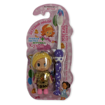 Зубная щетка детская Vilsen мягкая Девочка с присоской фиолетовая и игрушка Кукла