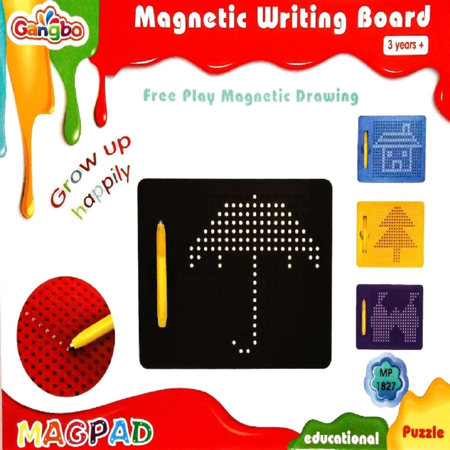 Игровой набор головоломка GANDBO планшет для рисования магнитами 380 деталей - фото 1