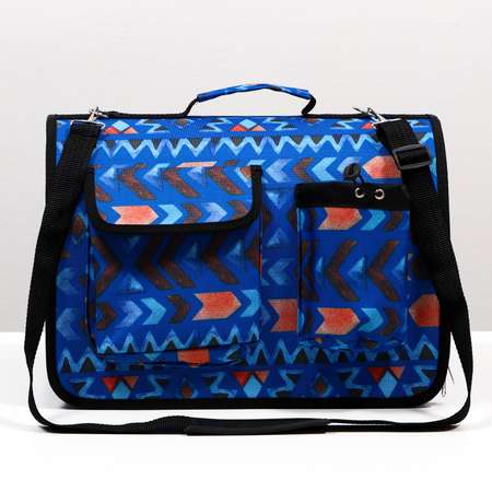 Сумка-переноска Пижон раскладная каркасная с карманами 40х25х26 см синяя