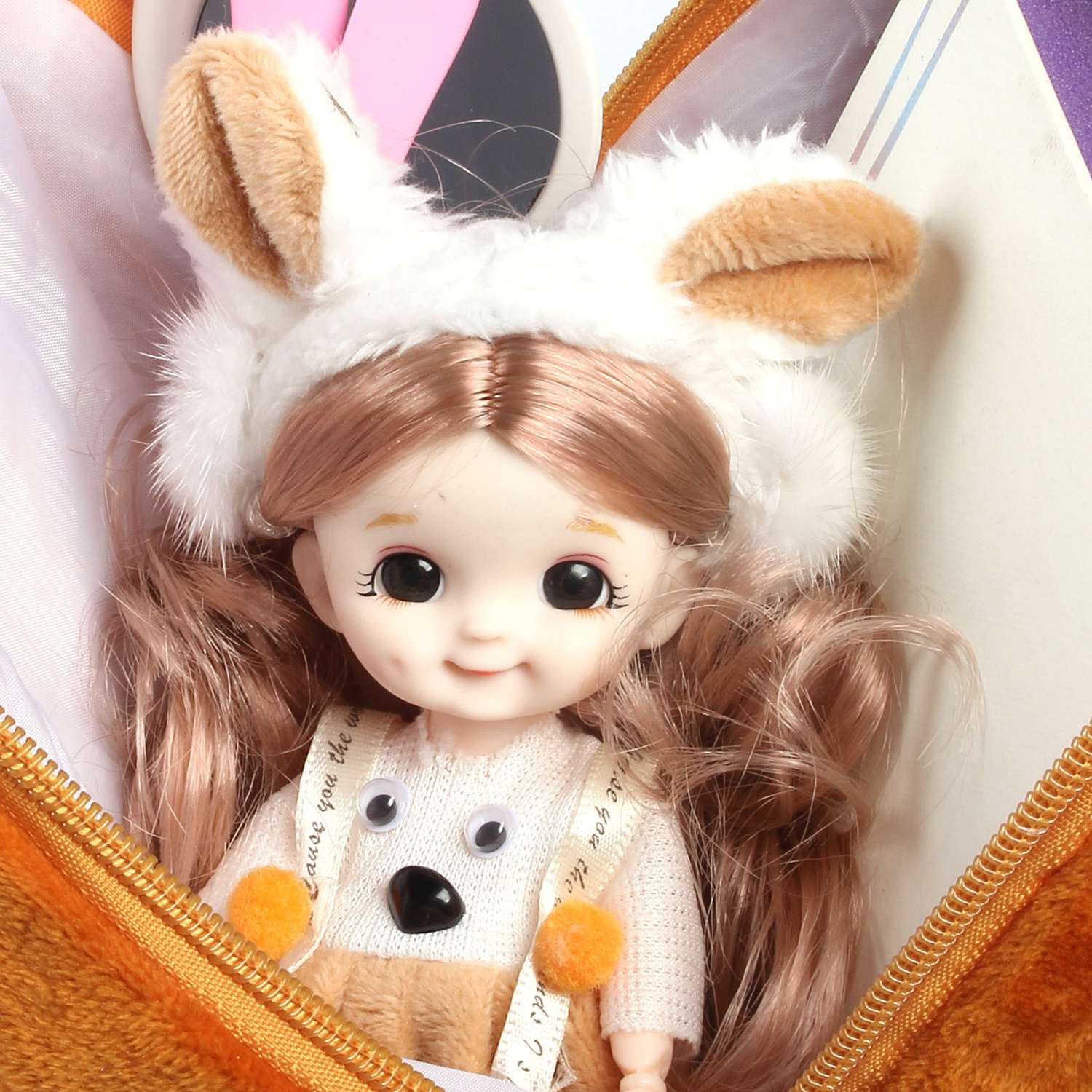 Рюкзак с игрушкой Little Mania коричневый Мишка кэмел - фото 7