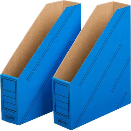 Вертикальный накопитель Attache 75мм сборный синий 3 упаковки по 2 штуки