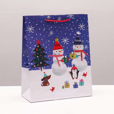 Пакет Sima-Land подарочный «Праздник в снегопад» 26×32×12 см