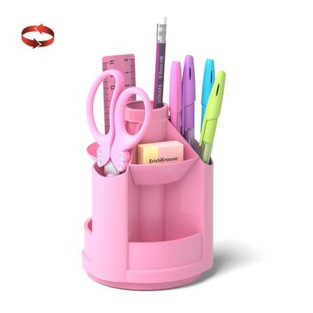 Набор настольный ERICH KRAUSE Mini Desk Pastel вращающийся розовый