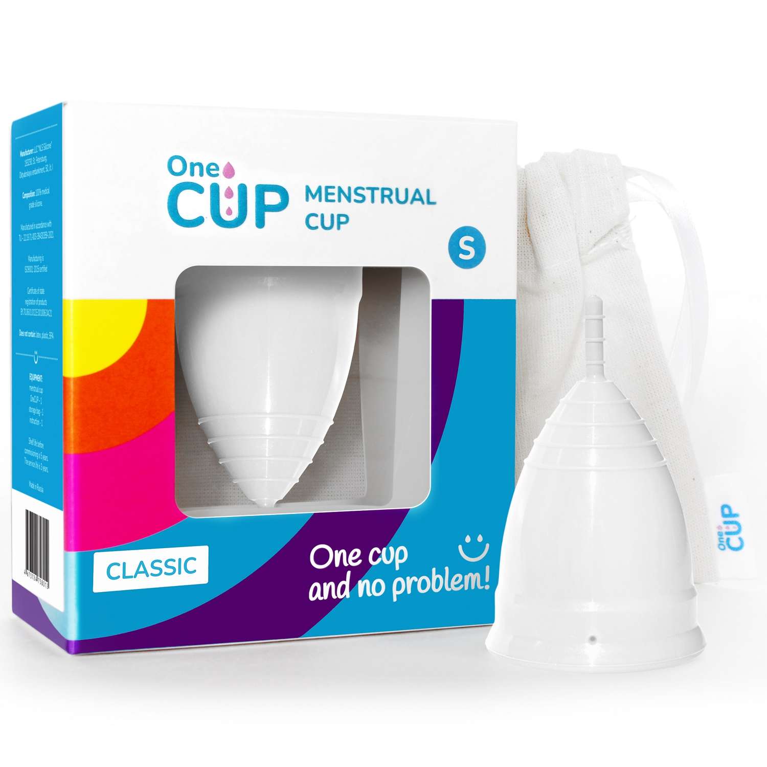 Менструальная чаша OneCUP Classic белая размер S - фото 1