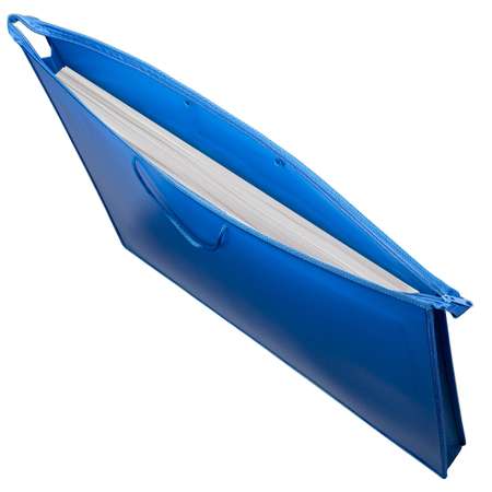 Папка-сумка Пифагор портфель для рисунков и чертежей для школы с ручками А2 1 отделение синяя