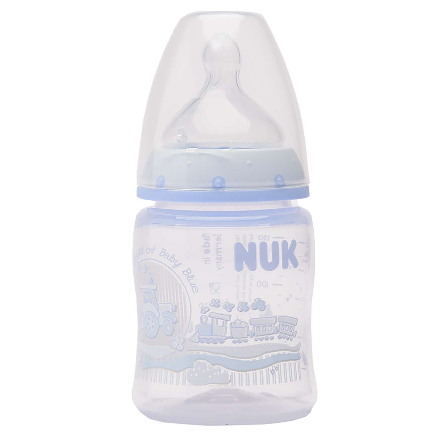 Бутылочка Nuk First Choice Baby Rose 150 мл Голубая с силиконовой соской для пищи М-1 - фото 1