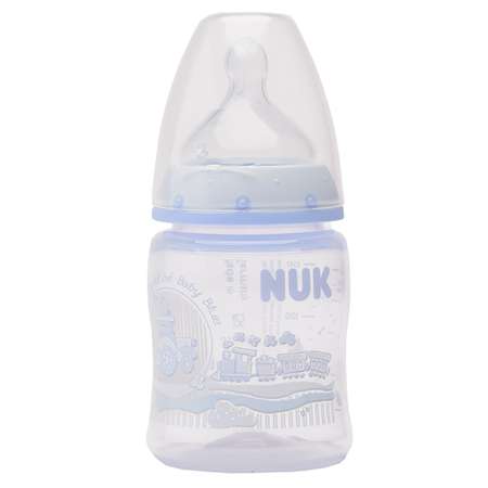 Бутылочка Nuk First Choice Baby Rose 150 мл Голубая с силиконовой соской для пищи М-1