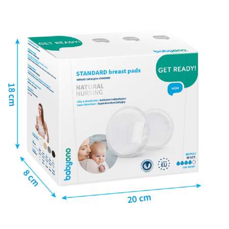 Вкладыши Babyono для груди при лактации STANDART 60 шт. в упаковке Арт.967