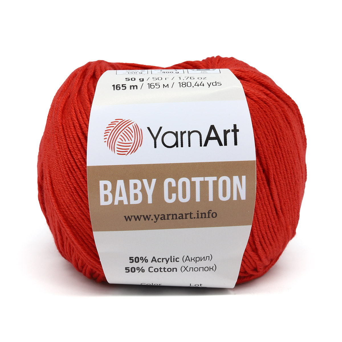 Пряжа для вязания YarnArt Baby Cotton 50гр 165 м хлопок акрил детская 10 мотков 426 красный - фото 6