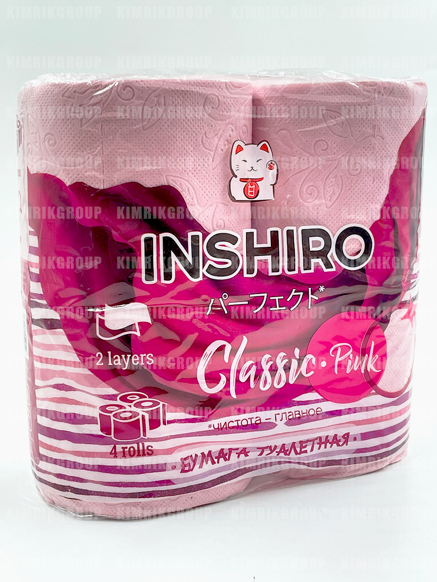 Туалетная бумага Inshiro Classic Pink 2 слоя 4 рулона - фото 3