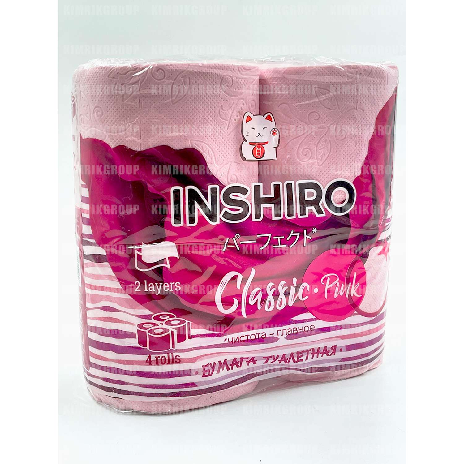 Туалетная бумага Inshiro Classic Pink 2 слоя 4 рулона - фото 3