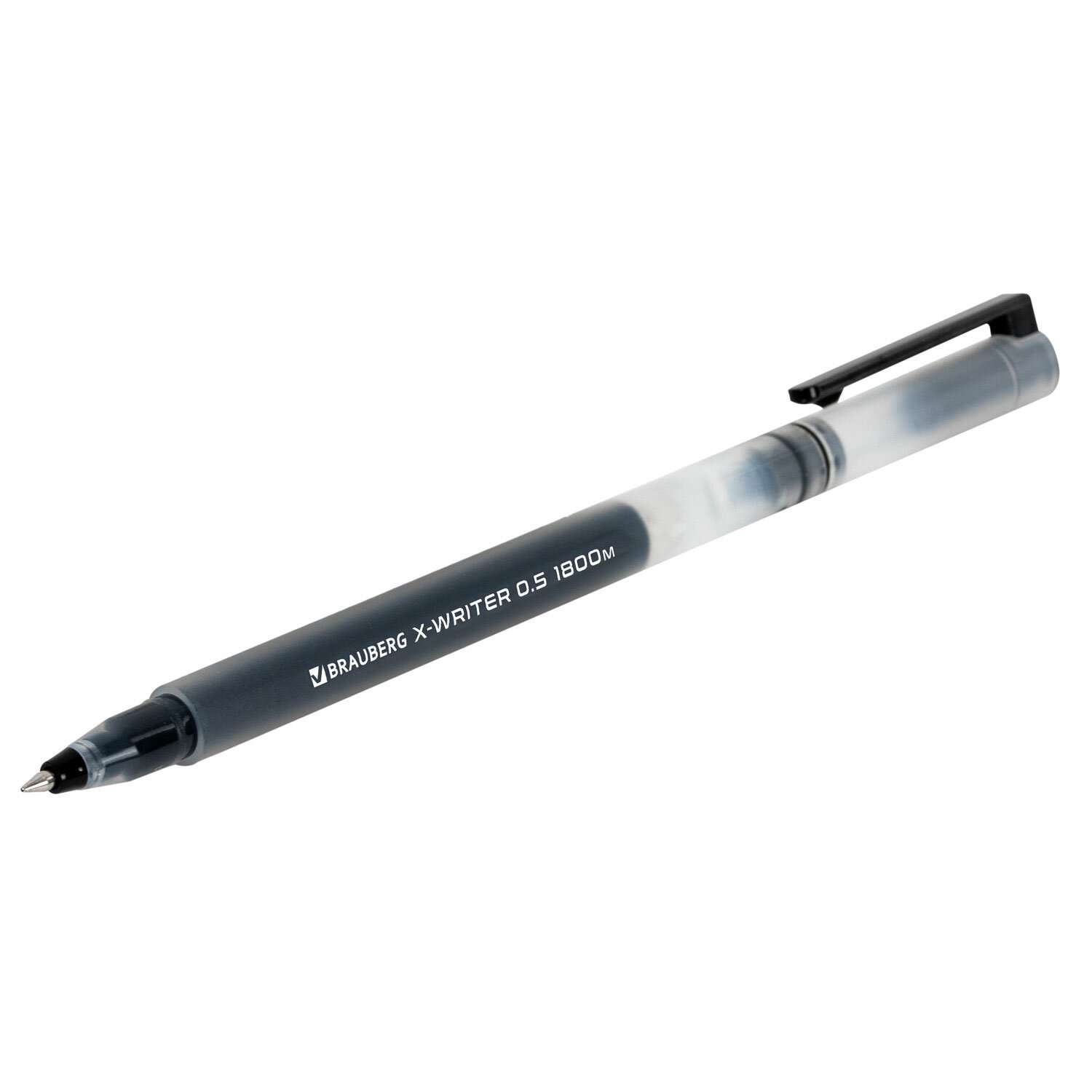 Ручки гелевые Brauberg черные набор 4 шт для школы тонкие - фото 9