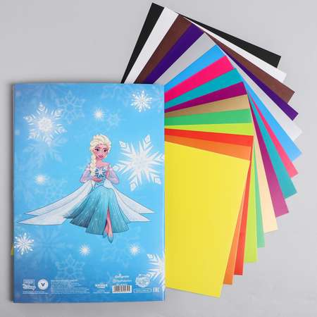 Набор цветного картона Disney мелованный Радужный Холодное сердце А4 15 листов Disney