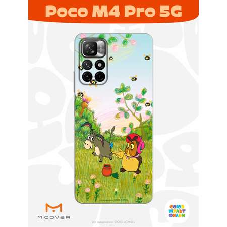 Силиконовый чехол Mcover для смартфона Poco M4 Pro 5G Союзмультфильм Сова и Ослик Иа