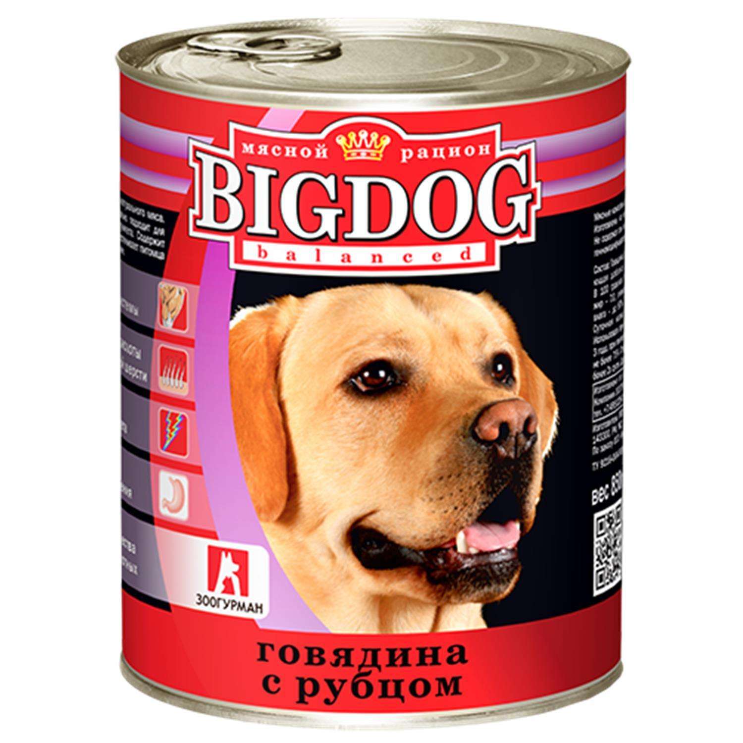 Корм для собак Зоогурман 850г Big Dog говядина с рубцом ж/б - фото 2