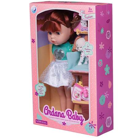Кукла Ardana Baby Junfa В бирюзовой кофточке и белой юбке с аксессуарами