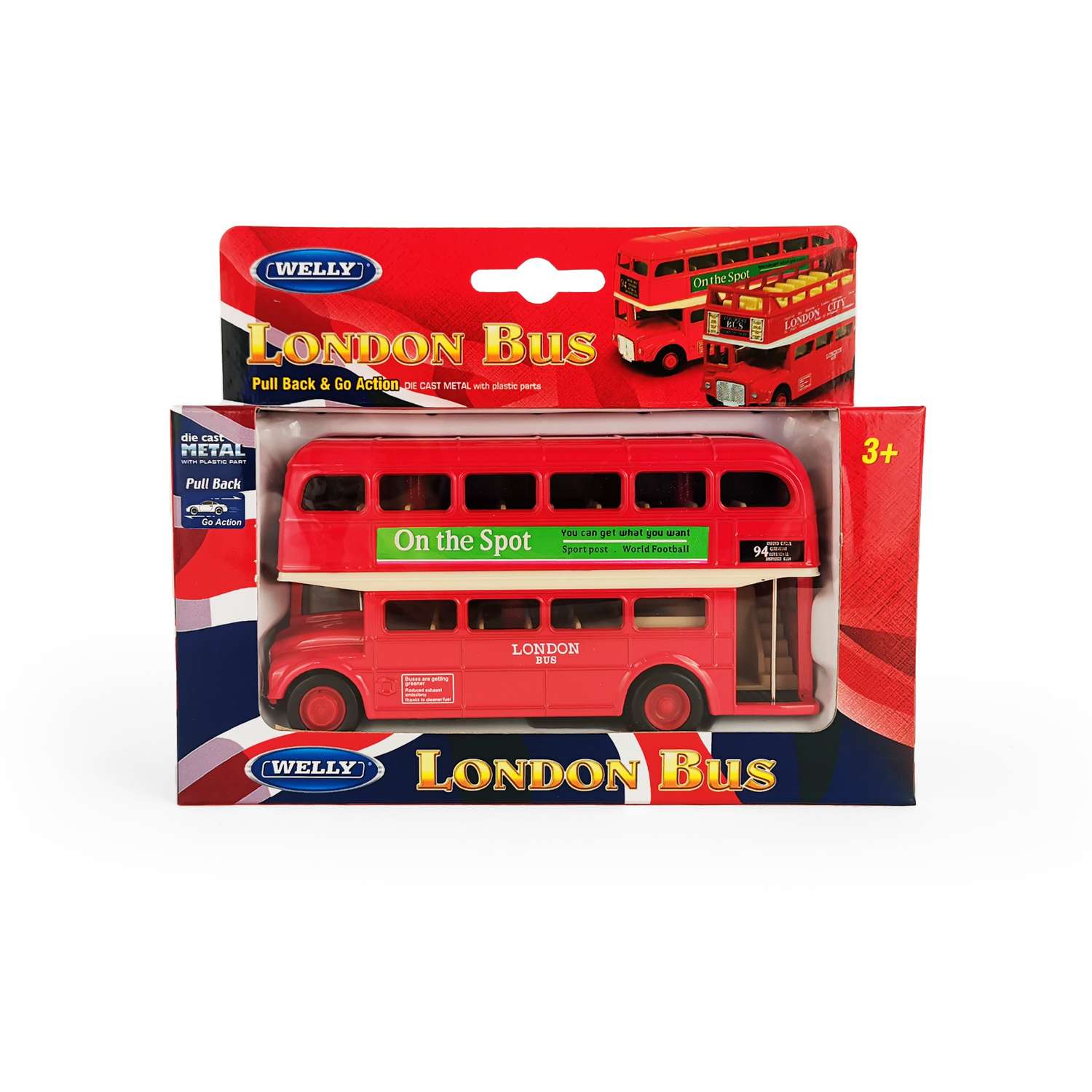 Машинка WELLY Лондонский автобус красный 99930H-W - фото 2