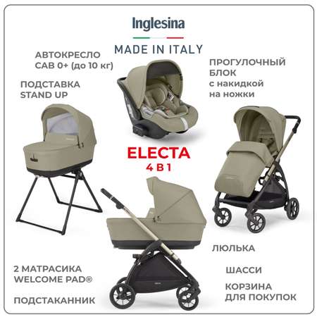 Коляска 3 в 1 INGLESINA Electa с подставкой под люльку Stand Up Nolita Beige