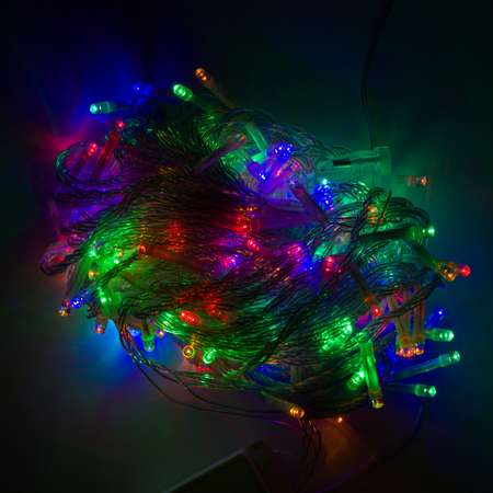 Гирлянда нить 10м SXMas с LED лампами 100шт цвет разноцветные лампочки 220В