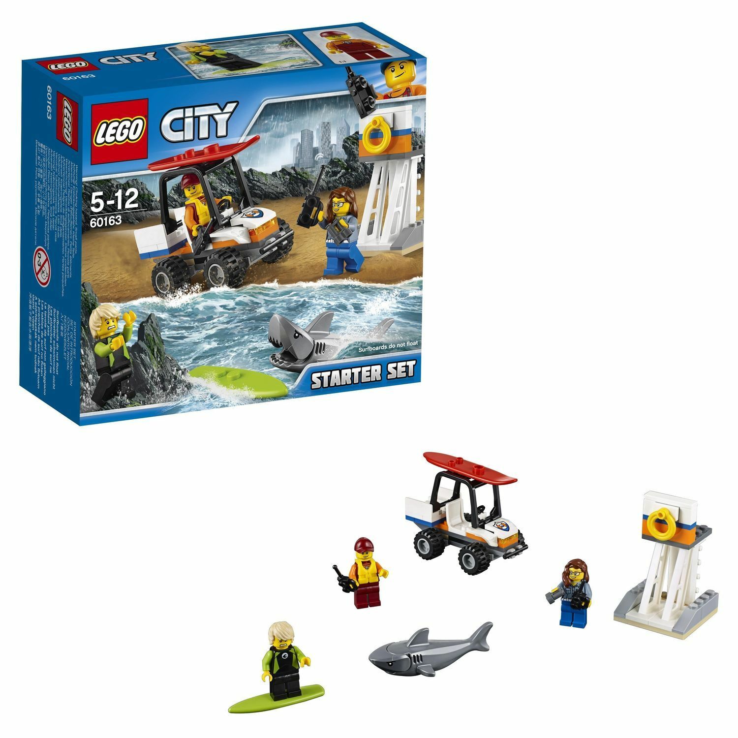 Конструктор LEGO City Coast Guard Набор для начинающих «Береговая охрана»  (60163) купить по цене 499 ₽ в интернет-магазине Детский мир