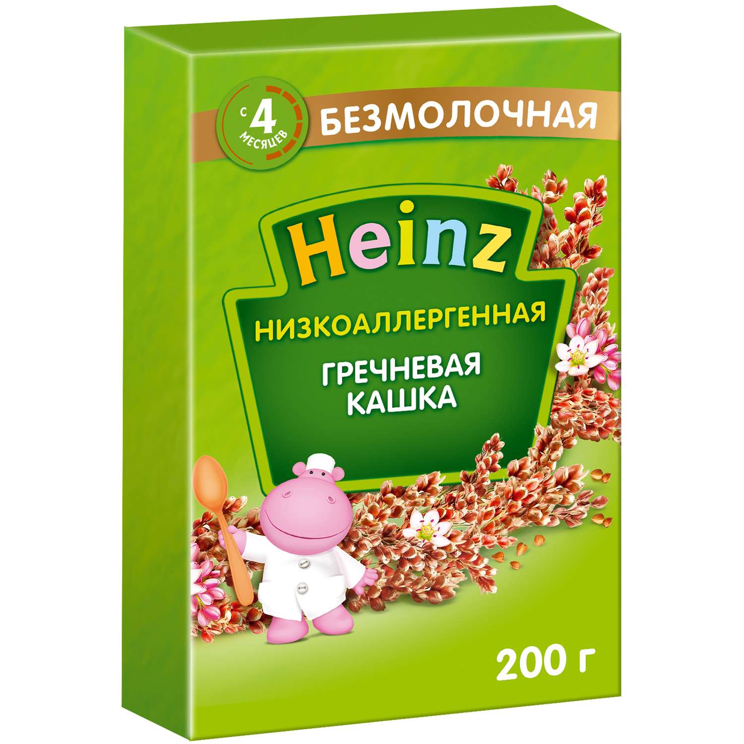 Каша безмолочная Heinz низкоаллергенная гречка 200г с 4месяцев - фото 1