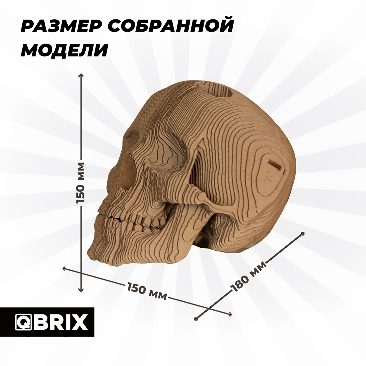 Конструктор QBRIX 3D картонный Череп органайзер 20004 20004 - фото 7