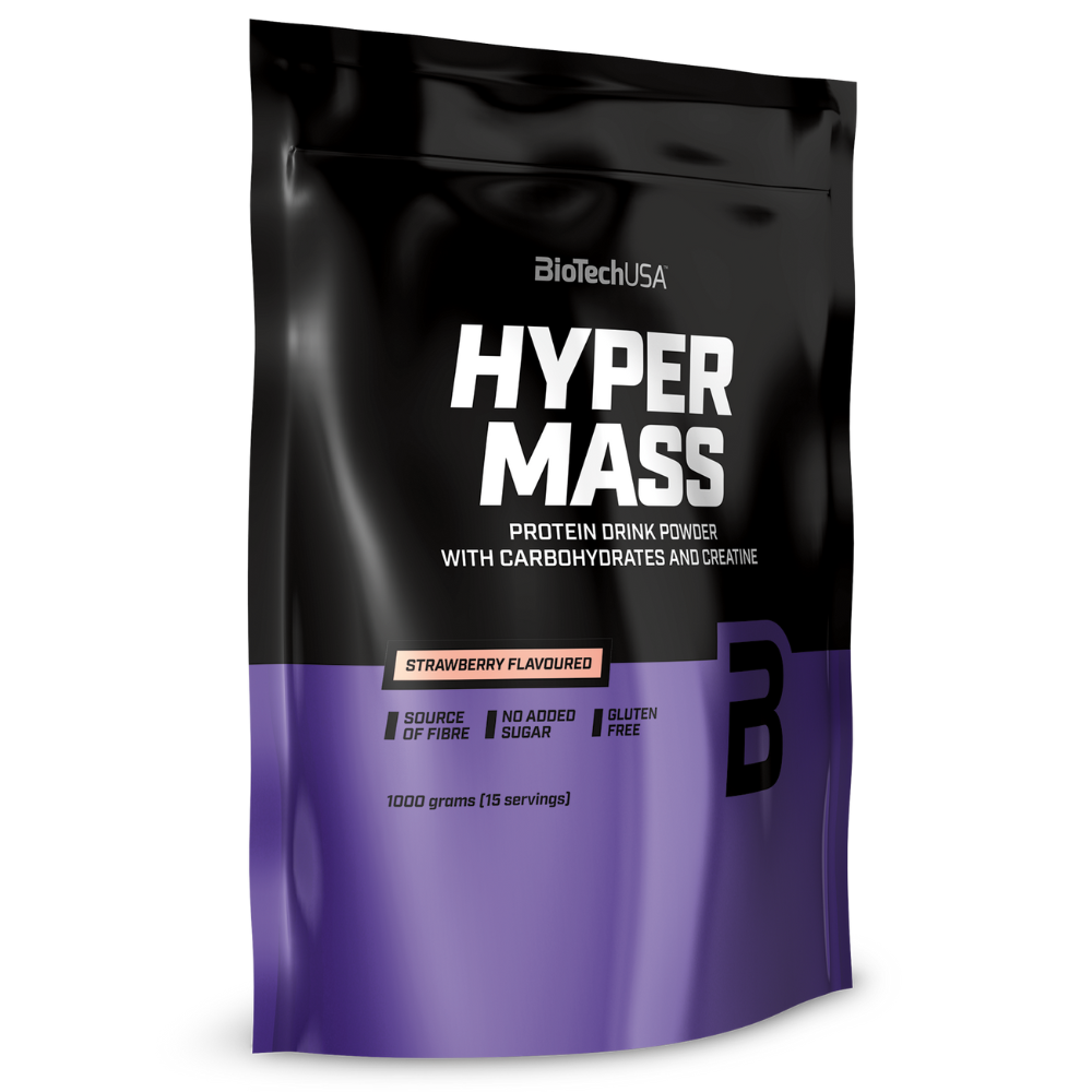 Гейнер BiotechUSA Hyper Mass 1000 г клубника - фото 1