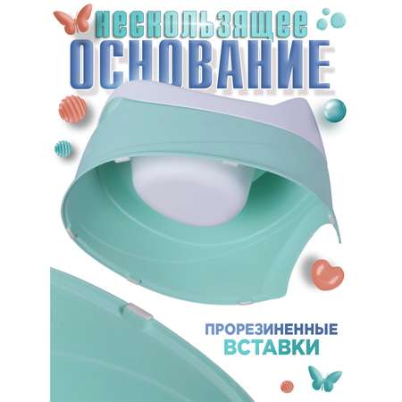 Горшок детский BabyCare Kitty мятный-белый