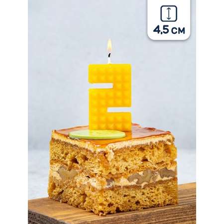 Свеча для торта Riota цифра 2 Майнкрафт 4.5 см